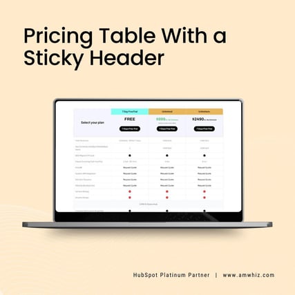 Pricing Table With a Sticky Header-1